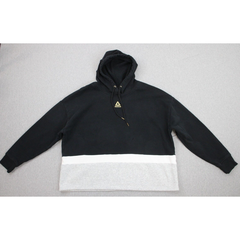 Reebok Hoodie Mens 2XL Cotton Blend Fleece Lined Long Sleeve Pullover Drawstring